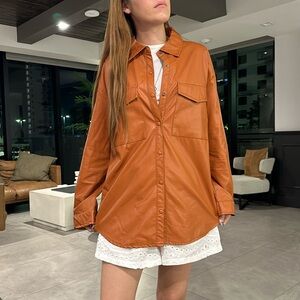 Terracota leather jacket